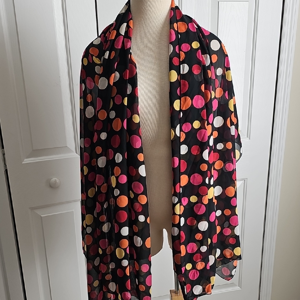Westbound Beach One Size Large Scarf Colorful Polka Dot‎